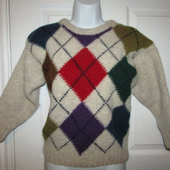 Antartex Argyle Wool Sweater - England Vintage - Picture 1 of 7